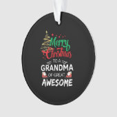 Vrolijk kerstfeest voor een grootmoeder van groot  ornament (voorkant)