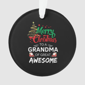 Vrolijk kerstfeest voor een grootmoeder van groot  ornament