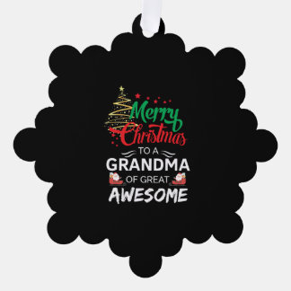 Vrolijk kerstfeest voor een grootmoeder van groot  ornament kaart