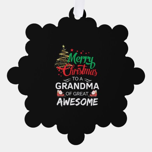 Vrolijk kerstfeest voor een grootmoeder van groot ornament kaart (Voorkant)