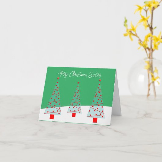 Vrolijk kerstfeest voor een non groen kaart (Gele Bloem)