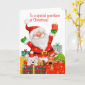 Vrolijk kerstfeest voor een speciale kleinzoon kaart (Gele Bloem)