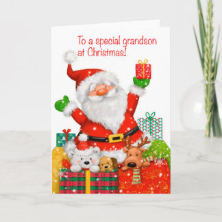 Vrolijk kerstfeest voor een speciale kleinzoon kaart