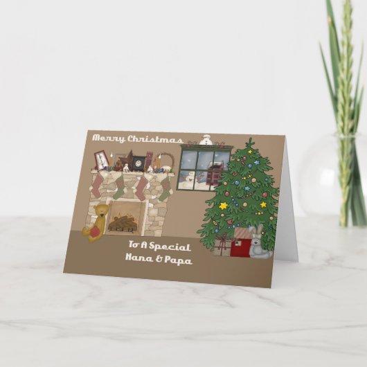 Vrolijk kerstfeest voor een speciale Nana & Papa Feestdagen Kaart (Voorkant)