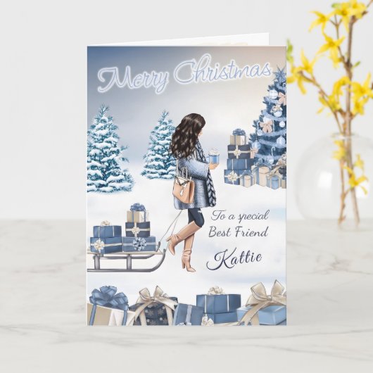 Vrolijk kerstfeest voor een zeer speciale vriend k kaart (Gele Bloem)