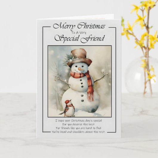 Vrolijk kerstfeest voor een zeer speciale vriend k kaart (Gele Bloem)