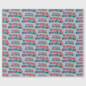 Vrolijk Kerstfeest voor feestelijke Cadeaus Blauw Cadeaupapier (Vlak)