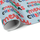 Vrolijk Kerstfeest voor feestelijke Cadeaus Blauw Cadeaupapier (Rol Hoek)