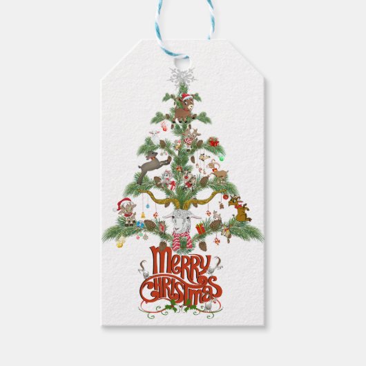 Vrolijk kerstfeest voor GOAT LOVERS kerstmis TREE Cadeaulabel (Voorkant)