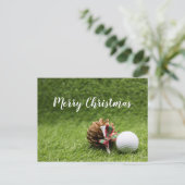 Vrolijk kerstfeest voor golfer met golfbal Kaart (Staand voorkant)