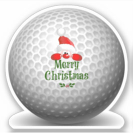 Vrolijk kerstfeest voor golfers van de kerstman sticker