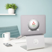 Vrolijk kerstfeest voor golfers van Santa Sticker (Laptop op bureau)