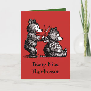 Vrolijk kerstfeest voor Hairdresser - Beary Nice Feestdagen Kaart
