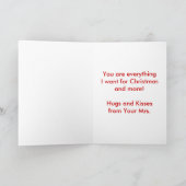 Vrolijk kerstfeest voor het Man waar ik van hou Feestdagen Kaart (Binnen)