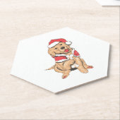 Vrolijk kerstfeest voor hondenliefhebber kartonnen onderzetters (Schuin)