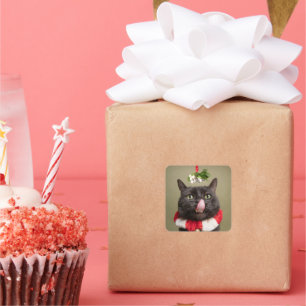 Vrolijk kerstfeest voor iedereen die onder de mist vierkante sticker