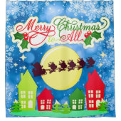 Vrolijk kerstfeest voor iedereen douchegordijn (Voorkant)