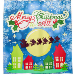 Vrolijk kerstfeest voor iedereen douchegordijn