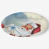 Vrolijk kerstfeest voor iedereen ( kerstman) papieren bordje (Gekanteld)