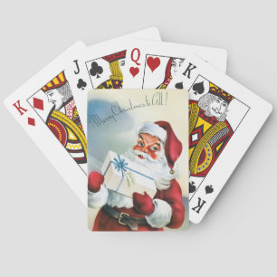 Vrolijk kerstfeest voor iedereen ( kerstman) pokerkaarten