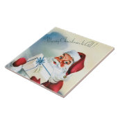 Vrolijk kerstfeest voor iedereen ( kerstman) tegeltje (Zijkant)