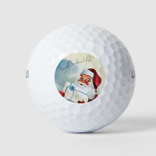 Vrolijk kerstfeest voor iedereen (Retro Santa Clau Golfballen (Voorkant)
