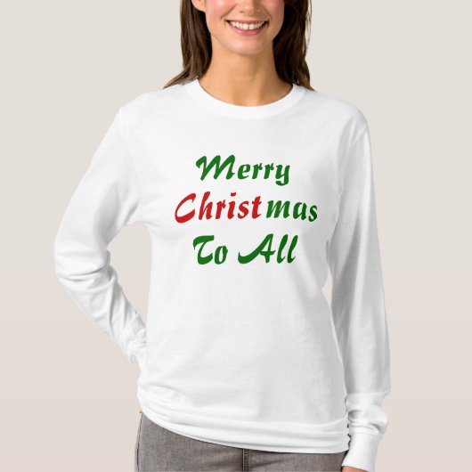 Vrolijk kerstfeest voor iedereen t-shirt (Voorkant)
