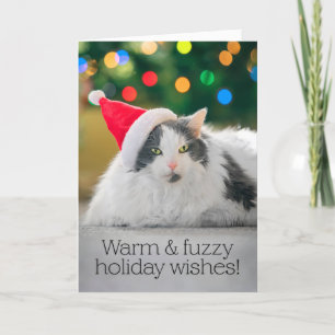 Vrolijk Kerstfeest voor iedereen Warm en Fuzzy Cat Feestdagen Kaart