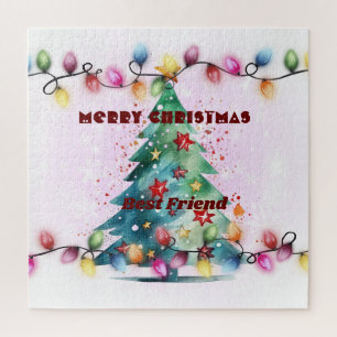 Vrolijk kerstfeest voor je beste vriend legpuzzel