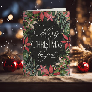 Vrolijk kerstfeest voor jou Classic Poinsettia Kaart
