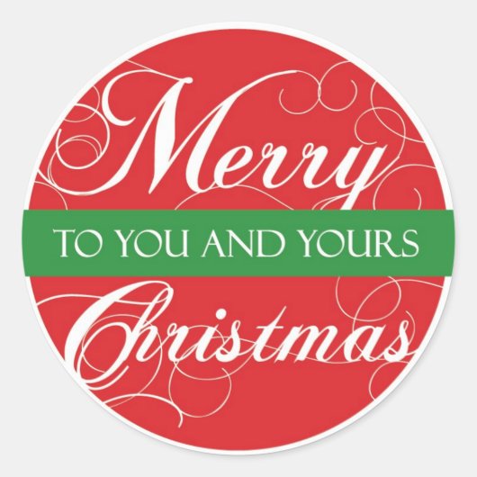 Vrolijk kerstfeest voor jou & de jouwe ronde sticker (Voorkant)