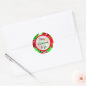 Vrolijk kerstfeest voor jou | Rood- en groenzwenke Ronde Sticker (Envelop)