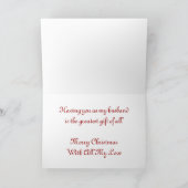 Vrolijk kerstfeest voor man van vrouw feestdagen kaart (Binnen)