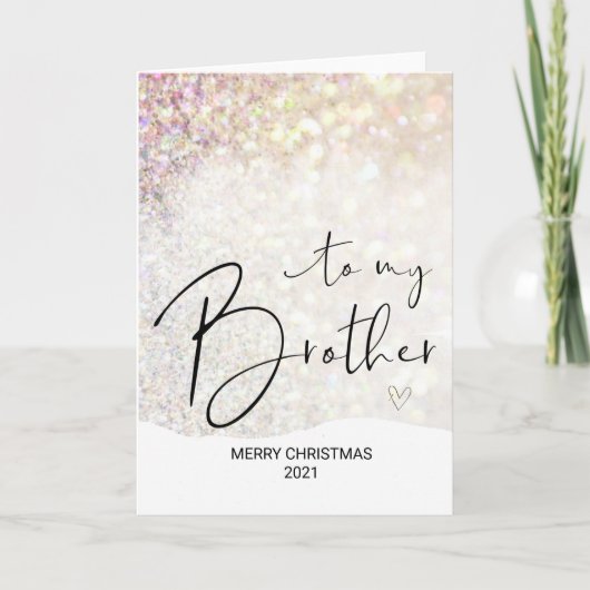 Vrolijk kerstfeest voor mijn broerse gouden kerstd kaart (Voorkant)