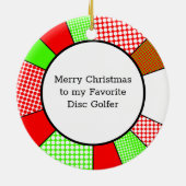 Vrolijk kerstfeest voor mijn favoriete schijfgolfe keramisch ornament (Achterkant)