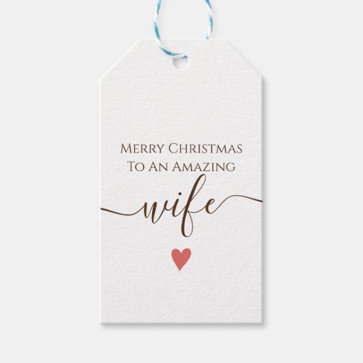 Vrolijk kerstfeest voor mijn geweldige vrouw! cadeaulabel (Voorkant)