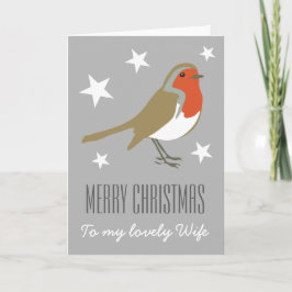 Vrolijk kerstfeest voor mijn liefdevrouw Red Robin Feestdagen Kaart