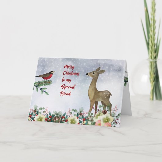  Vrolijk Kerstfeest voor mijn speciale vriend Feestdagen Kaart (Voorkant)