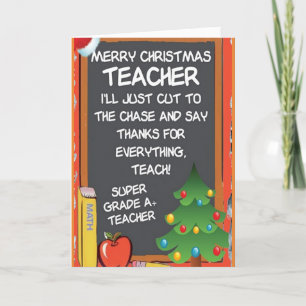 VROLIJK KERSTFEEST VOOR MIJN SUPER ***LERAAR*** FEESTDAGEN KAART