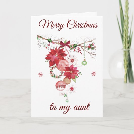 VROLIJK KERSTFEEST VOOR ***MIJN TANTE*** FEESTDAGEN KAART (Voorkant)