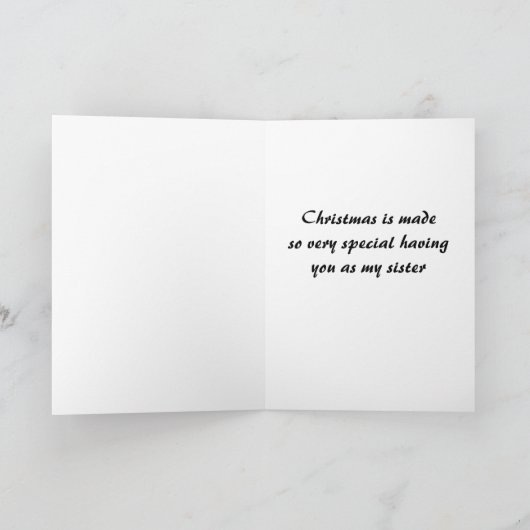 VROLIJK KERSTFEEST VOOR mijn *** ZUS* Kaart (Binnen)