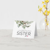 Vrolijk kerstfeest voor mijn zuster Cute Woodland  Kaart (Gele Bloem)