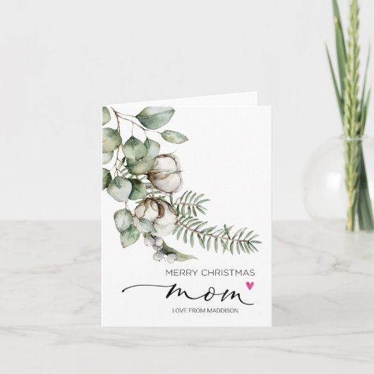 Vrolijk kerstfeest voor moeder van dochter kaart (Voorkant)