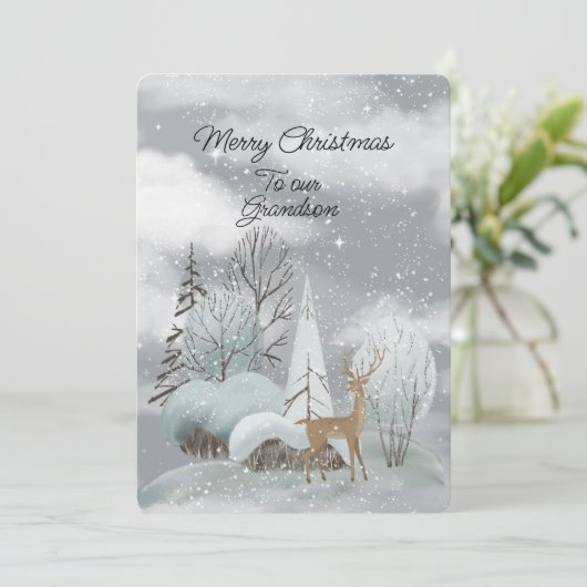 Vrolijk kerstfeest voor onze kleinzoon (Staand voorkant)