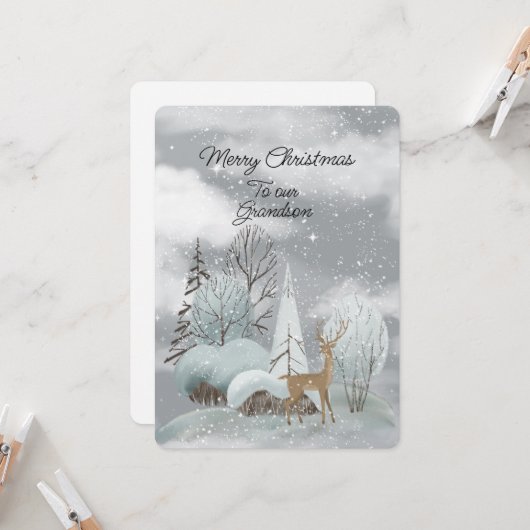 Vrolijk kerstfeest voor onze kleinzoon (Voorkant / Achterkant in situ)