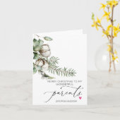 Vrolijk kerstfeest voor ouders van dochter kaart (Gele Bloem)