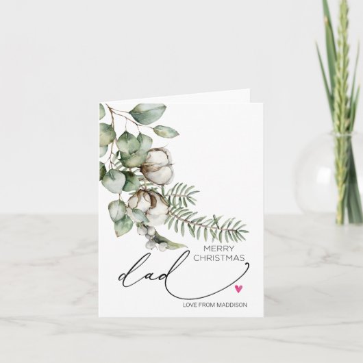 Vrolijk kerstfeest voor papa van dochtertje Kaart (Voorkant)