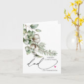 Vrolijk kerstfeest voor papa van dochtertje Kaart (Gele Bloem)