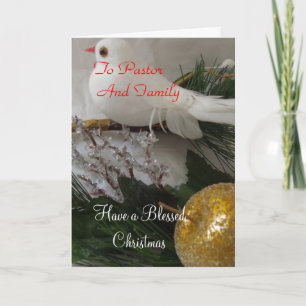 Vrolijk kerstfeest voor predikant en familie feestdagen kaart