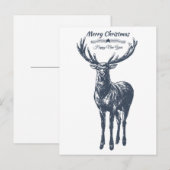 Vrolijk kerstfeest voor rendieren feestdagenkaart (Voorkant / Achterkant)